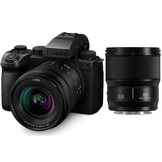 Panasonic LUMIX S5IIX Mirrorless Camera with LUMIX S 20-60mm f/3.5-5.6 Lens and LUMIX S 85mm f/1.8 Lens