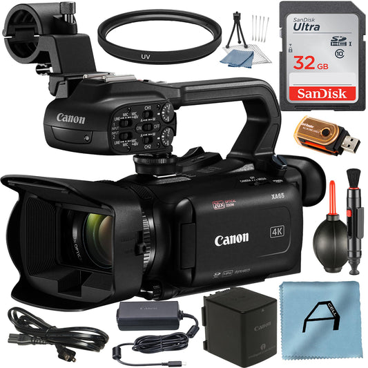 ACELL MOBILITY Canon XA65 Pro UHD 4K Camcorder with 32GB Memory Card + UV Filter + Cleaning Kit