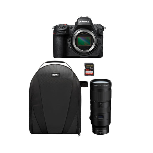 Nikon Z8 Mirrorless Camera Bundle with NIKKOR Z 70-200mm f/2.8 VR S Lens - Full-Frame Sensor Technology Bundle with Sling Camera Bag, and 128 Memory Card (4 Items) (Renewed)