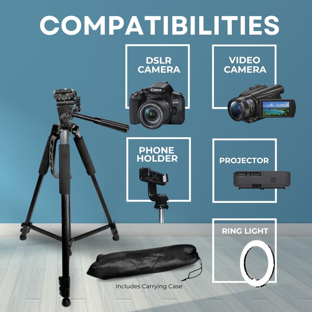 75 Professional Heavy Duty 3-Way Pan Head Tripod for JVC GY-HM100U, GY-HM700L17S, GY-HM700U, GY-HM700CHU, JVC GY-HM750, HM750 PROHD, JVC GY-HM790, GY-HM790U, HM150U, HMZ1U Camcorders & Video Cameras