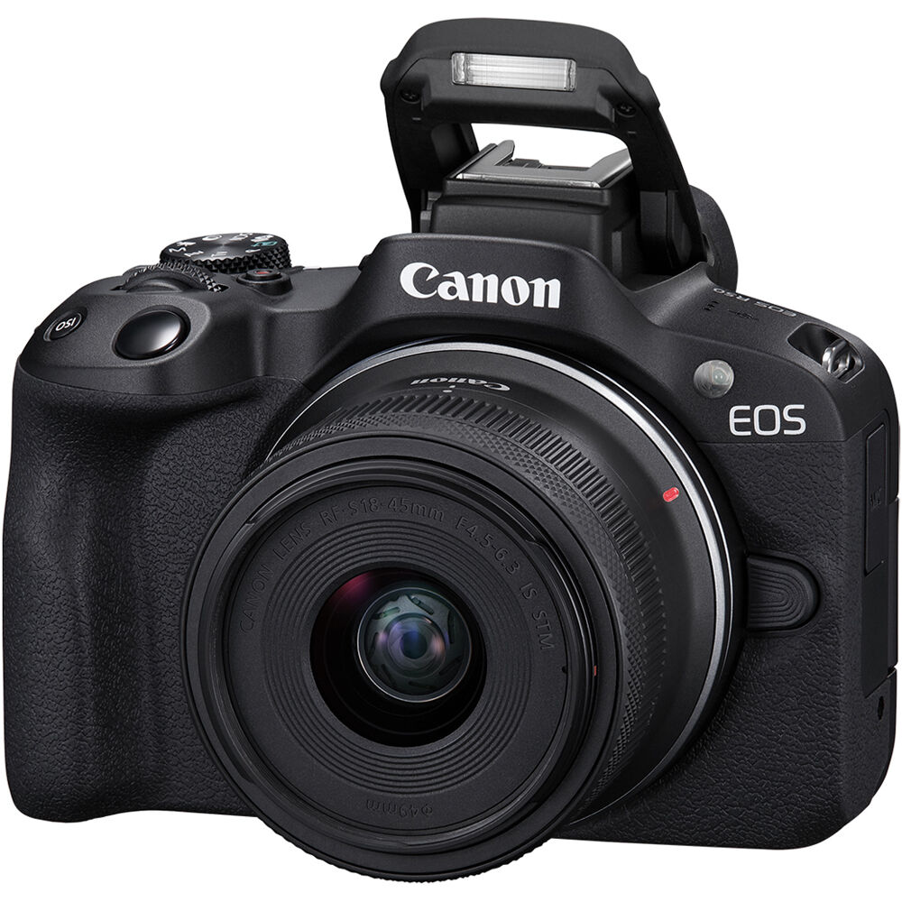 Canon EOS R50 Mirrorless Camera w/ RF-S 18-45mm f/4.5-6.3 IS STM Lens (Black)