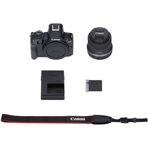 Canon EOS R50 Mirrorless Camera w/ RF-S 18-45mm f/4.5-6.3 IS STM Lens (Black)
