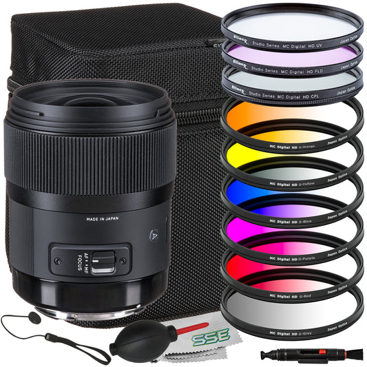 Ultimaxx Essential Sigma 35mm f/1.4 DG HSM Art Lens Bundle (EF Mount) - Includes: 6PC Gradual Color Filter Kit, 3PC Protective Filter Kit & More (18pc Bundle)